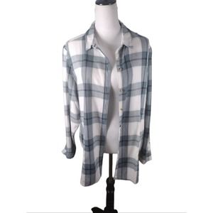 💸$10 Jachs Girlfriend New York Women's XL Button Down Plaid Flannel Shirt